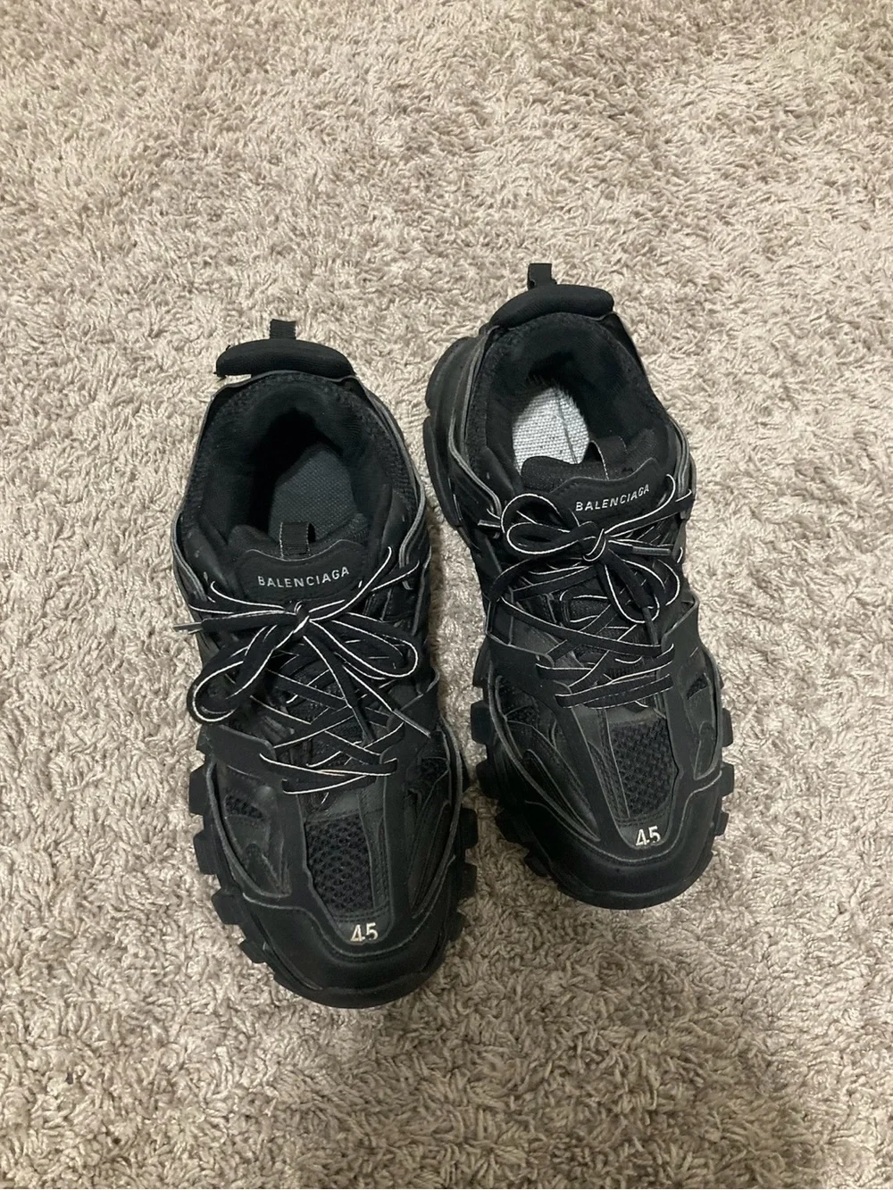 Balenciaga Black Layered Track Sneakers for Men
